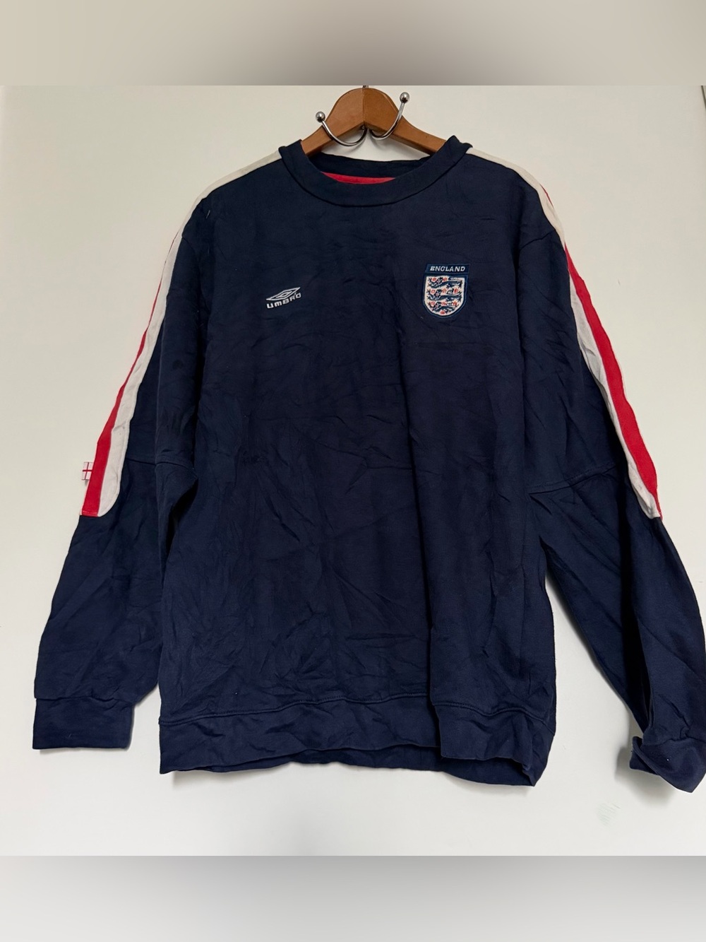 Vintage 90s Umbro England Soccer Football Pullover Men’s Shirt